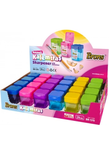 Brons Çift Delikli Hazneli Kare Kalemtraş