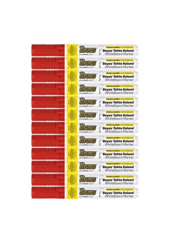 Brons Doldurulabilir Tahta Kalemi Kırmızı 12li Kutu