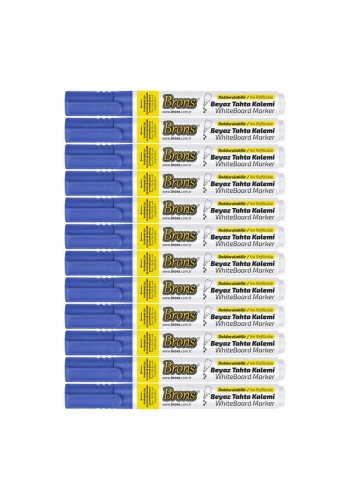 Brons Doldurulabilir Tahta Kalemi Mavi 12li Kutu