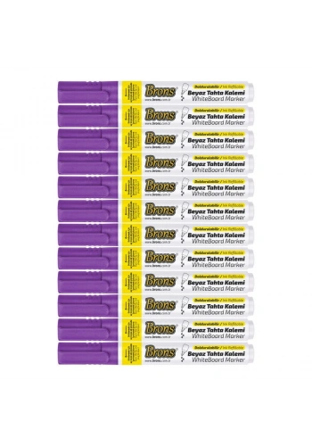 Brons Doldurulabilir Tahta Kalemi Mor 12li Kutu