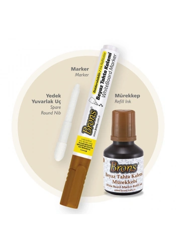 Brons Doldurulabilir Tahta Kalemi Seti Kahverengi (Kalem + Mürekkep + Yedek Uç)