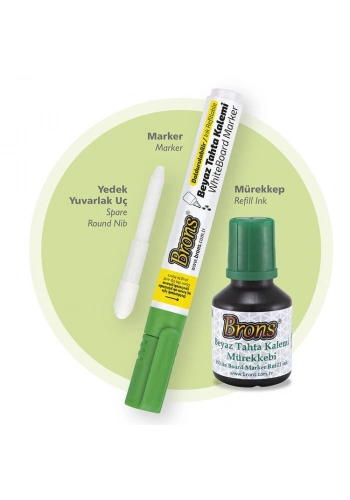 Brons Doldurulabilir Tahta Kalemi Seti Yeşil (Kalem + Mürekkep + Yedek Uç)