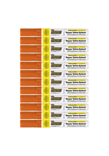 Brons Doldurulabilir Tahta Kalemi Turuncu 12li Kutu