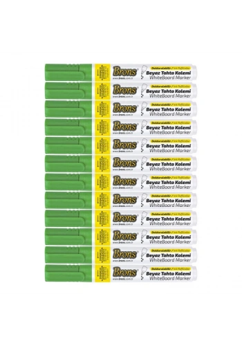Brons Doldurulabilir Tahta Kalemi Yeşil 12li Kutu