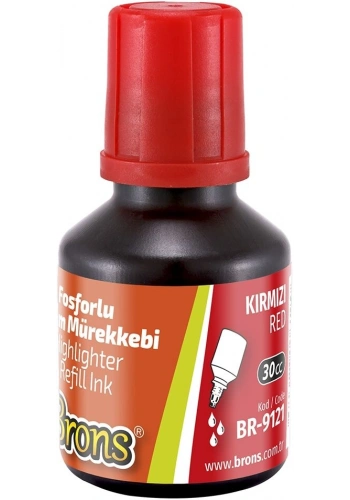Brons Fosforlu Kalem Mürekkebi 30 cc. Kırmızı