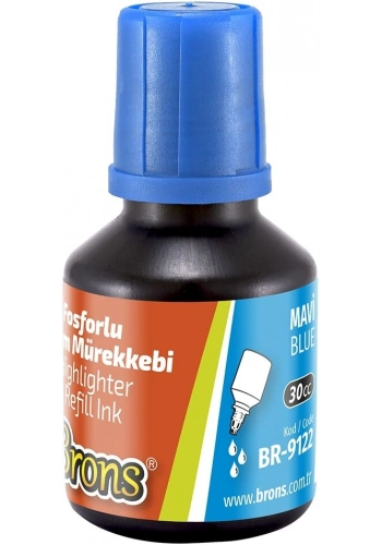 Brons Fosforlu Kalem Mürekkebi 30 cc. Mavi