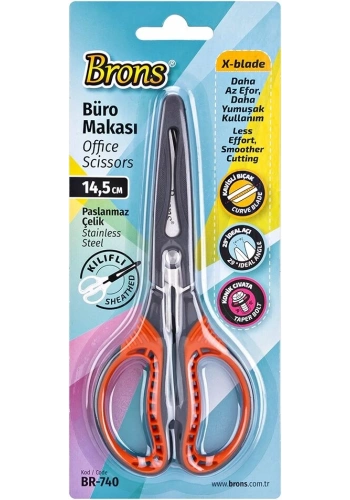 Brons Koruma Kılıflı Makas 14.5 cm.