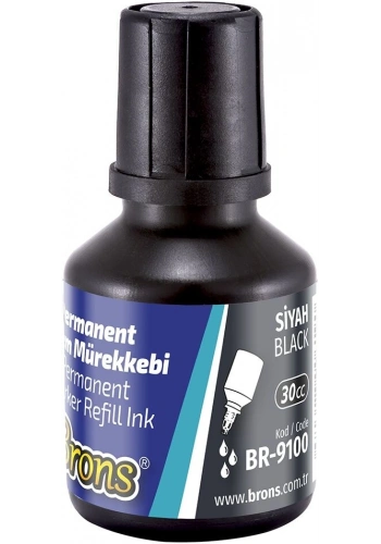 Brons Permanent Marker Mürekkebi 30 cc. SİYAH