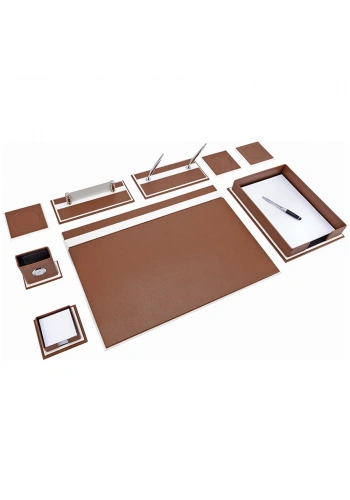 Brons Sümen Takımı 10 Parca Selçuklu Beyaz-Kahve BR-0983