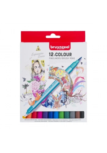 Bruynzeel Çift Taraflı Fırça Uçlu Kalem Seti 12li