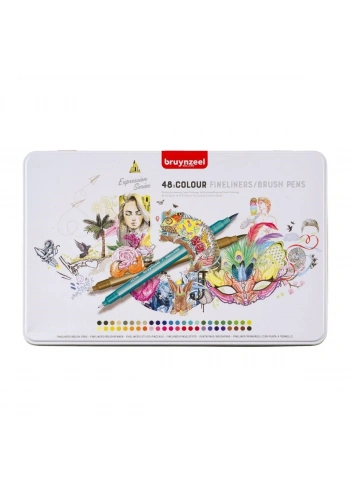 Bruynzeel Çift Taraflı Fırça Uçlu Kalem Seti 48li