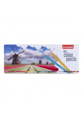 Bruynzeel Colour Pencils Holland Set Kuru Boya Kalemi Seti 45 Renk Metal Kutu