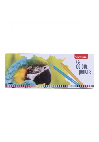 Bruynzeel Colour Pencils Parrot Set Kuru Boya Kalemi Seti 45 Renk Metal Kutu