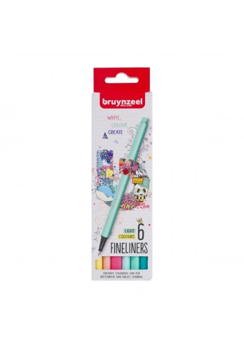 Bruynzeel İnce Uçlu Keçeli Kalem 0.4mm 6lı Pastel Renkleri