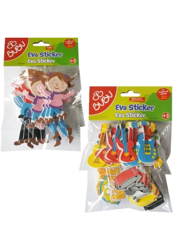 Bu-Bu 3D Eva Sticker Renkli Karışık 24 Lü BUBU-STS043
