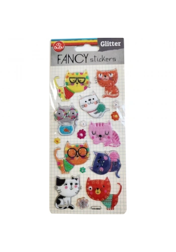 Bu-Bu Damla Stıckers Glıtter Kedi 9x20 BUBU-PUS-6602