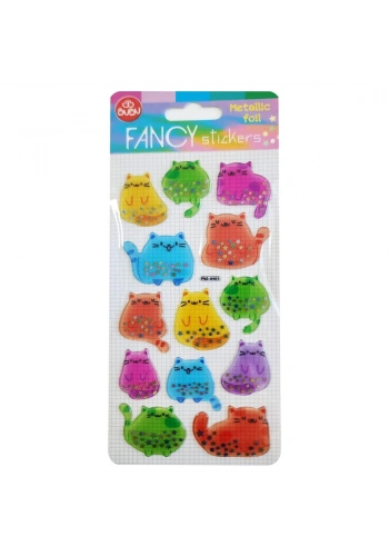 Bu-Bu Damla Stıckers Kedi 9x20 Metalik BUBU-PUS-8401