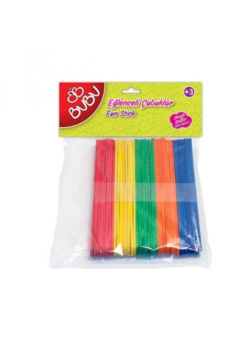 Bu-Bu Eğlenceli Çubuklar Renkli 11,5x1 Cm