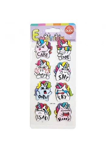 Bu-Bu Emotıons Puffy Stıck Unıcorn & Message 9x21 BUBU-SWP-1902