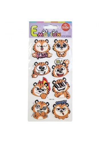 Bu-Bu Emotıons Puffy Stıckers Tıgers 9x21 BUBU-SWP-1706