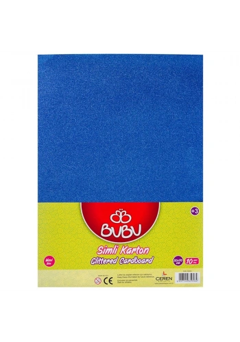 Bu-Bu Fon Kartonu Simli 50x70 Mavi 10 LU BUBU-FK0009