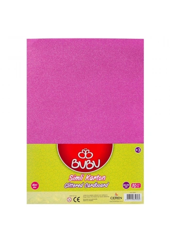 Bu-Bu Fon Kartonu Simli 50x70 Pembe 10 LU BUBU-FK0011