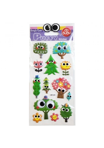Bu-Bu Googly Eyes Puffy Stıcker Ağaçlar 9x21 BUBU-SWP-2606