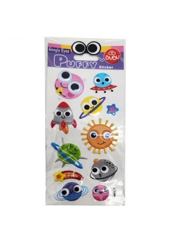 Bu-Bu Googly Eyes Puffy Stıcker Gök Cisimleri 9x21 BUBU-SWP-2604