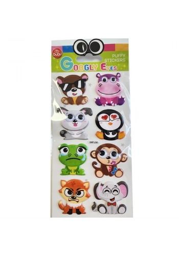 Bu-Bu Googly Eyes Puffy Stıcker Krşk Hayvanlar 9x21 BUBU-SWP-2301