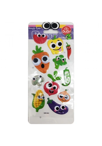 Bu-Bu Googly Eyes Puffy Stıcker Sebzeler 9x21 BUBU-SWP-2603