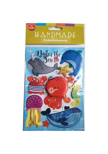 Bu-Bu Handmade Stıckers Deniz Hayvanlar! 12,5x23,5 BUBU-HMSB-304