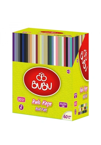 Bu-Bu Keçe Rulo 30 Renk 60 LI Stand 50x100 Cm BUBU-KES001