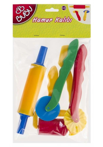 Bubu Oyun Hamuru Kalıbı Merdane & Bıçak Seti 6 Parça