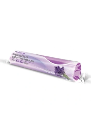 Büzgülü Çöp Torbası Orta Boy Lavanta Kokulu ( 55x60 ) 20 adet