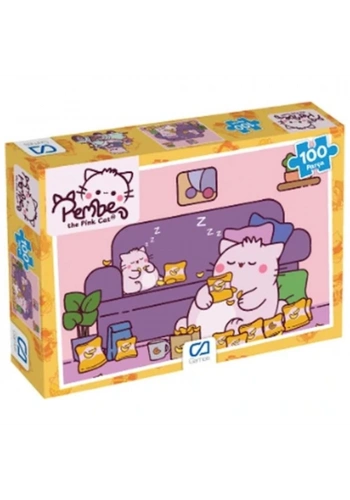 Ca Games Puzzle 100 Parça Pembe Kedi Ca100-5337