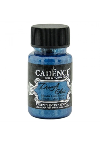 Cadence Dora Glass Metalik Cam Ve Porselen Boyası 50ml 3134 Mavi
