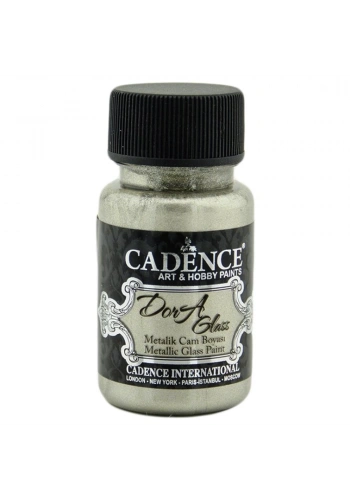 Cadence Dora Glass Metalik Cam Ve Porselen Boyası 50ml 3137 Platin