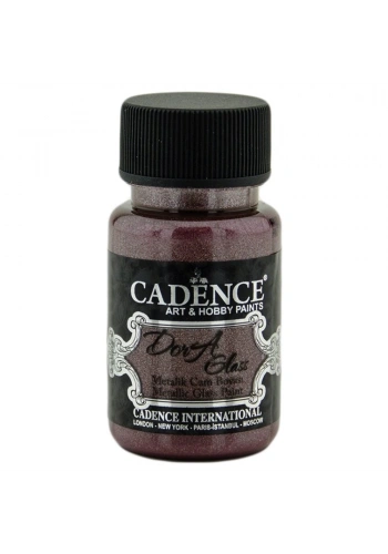 Cadence Dora Glass Metalik Cam Ve Porselen Boyası 50ml 3157 Parlak Vişne