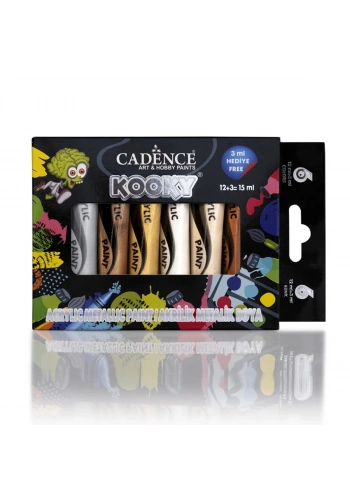Cadence Kooky Akrilik Boya Seti 6x15ml Metalik