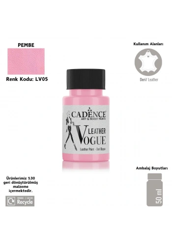Cadence Leather Vogue Deri Boyasi 50ml LV-05 Pembe