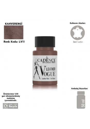 Cadence Leather Vogue Deri Boyasi 50ml LV-11 Kahverengi