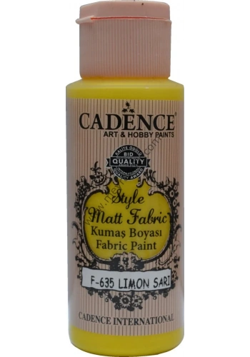 Cadence Style Matt Fabric Kumaş Boyası 59ml 635 Limon Sarı