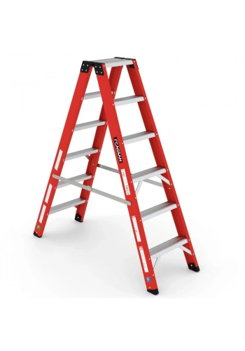 Çağsan A Tipi Çift Tarafı Geniş Fiberglas Merdiven (V6) 6 Basamaklı - BFC6