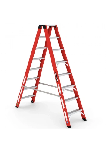 Çağsan A Tipi Çift Tarafı Geniş Fiberglas Merdiven (V6) 8 Basamaklı - BFC8