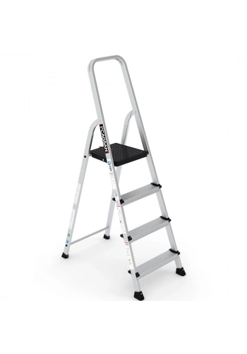 Çağsan Bergama Tablalı Alüminyum Merdiven 3+1 Basamaklı - BG3
