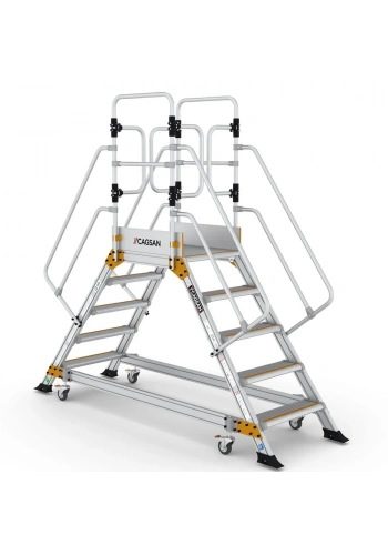 Çağsan Çift Çıkışlı Endüstriyel Alüminyum Platform 4+1 Basamaklı - EPC4