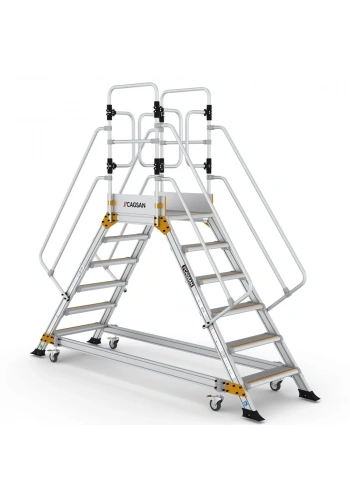 Çağsan Çift Çıkışlı Endüstriyel Alüminyum Platform 5+1 Basamaklı - EPC5