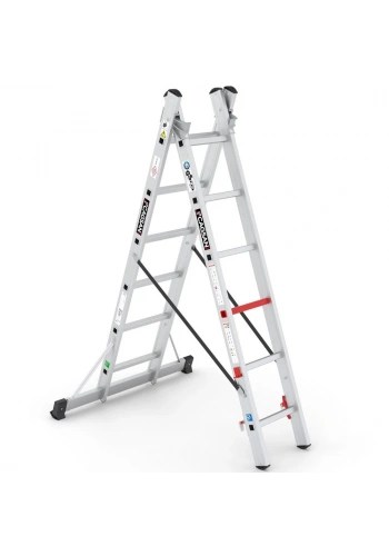 Çağsan İki Parçalı Çok Amaçlı Alüminyum Merdiven 2x6 Basamaklı - TSA4