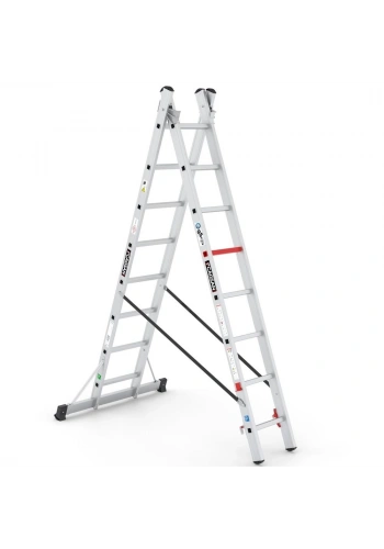 Çağsan İki Parçalı Çok Amaçlı Alüminyum Merdiven 2x8 Basamaklı - TSA5