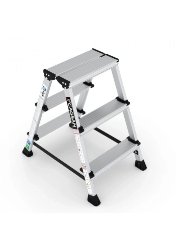 Çağsan Olimpos Çift Çıkışlı Alüminyum Merdiven 3 Basamaklı - OL3